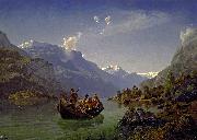 Adolph Tiedeman Brudfarden i Hardanger oil painting on canvas
